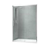 Дверь в нишу Koer SR SD05-140x200-TR-01 прозрачное стекло Easy Clean 6мм, CHROME (KR5406)